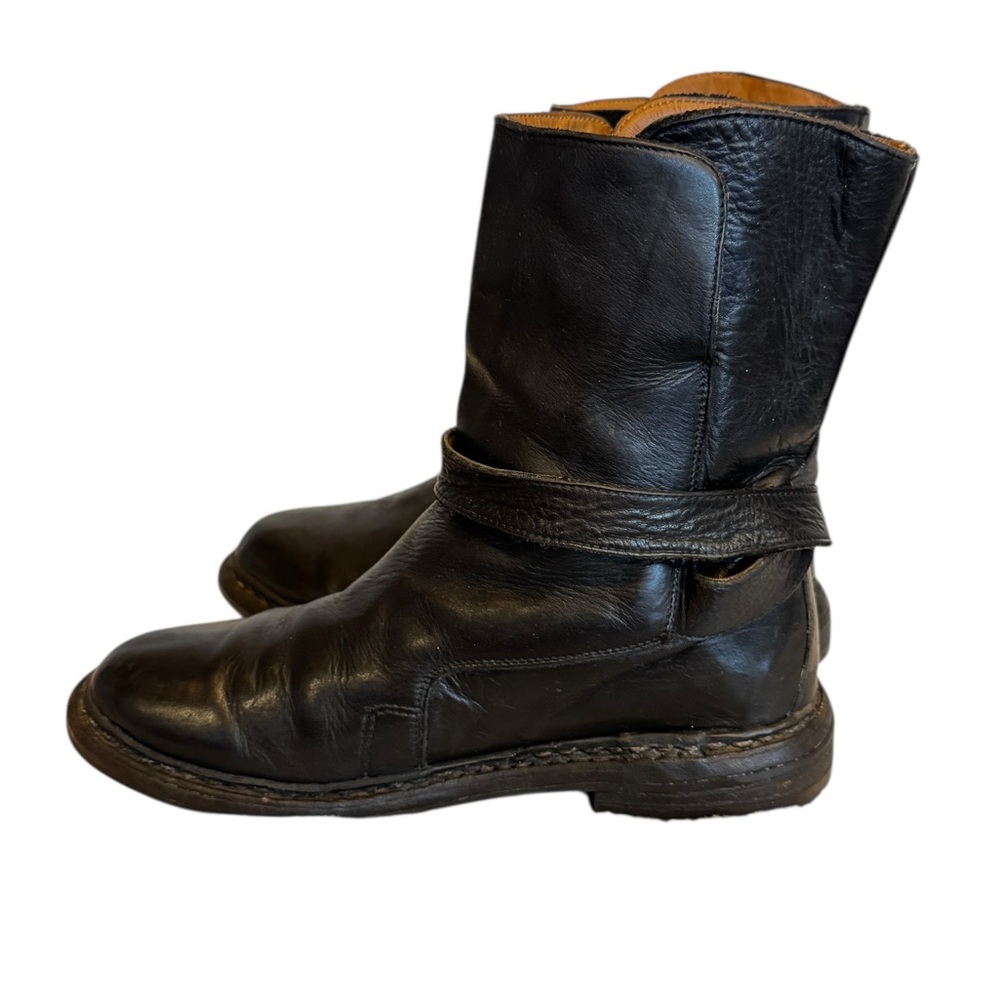AUTHENTIC Burberry Leather Ankle Moto Boots (Vintage) - Picture 5 of 11